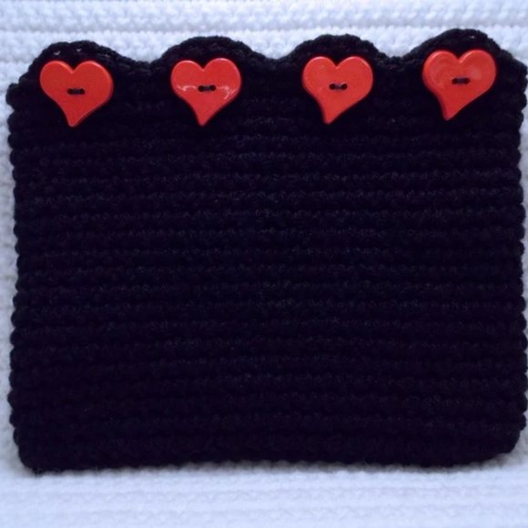 Crochet Bag - Buttoned Hearts - Picture 1 of 3